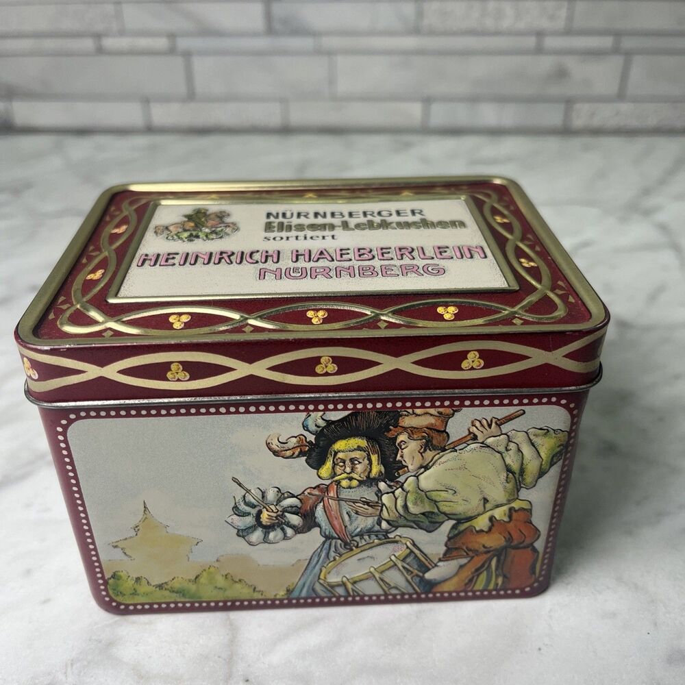 Biscuit Cookie Tin German Nurnberger Elisen Lebkuchen Heinrich Haeberlein